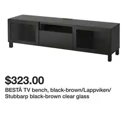 Ikea BESTÅ TV bench, black-brown/Lappviken/Stubbarp black-brown clear glass offer