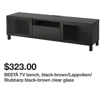 Ikea BESTÅ TV bench, black-brown/Lappviken/Stubbarp black-brown clear glass offer