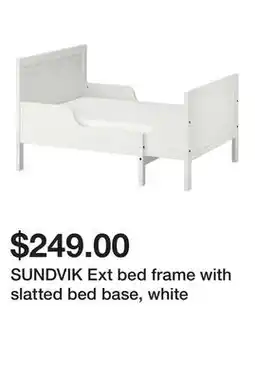 Ikea SUNDVIK Ext bed frame with slatted bed base, white offer