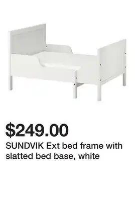 Ikea SUNDVIK Ext bed frame with slatted bed base, white offer