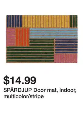Ikea SPÅRDJUP Door mat, indoor, multicolor/stripe offer