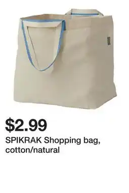 Ikea SPIKRAK Shopping bag, cotton/natural offer