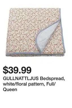 Ikea GULLNATTLJUS Bedspread, white/floral pattern, Full/Queen offer