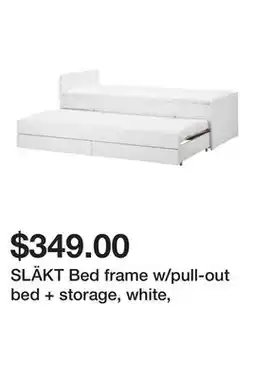 Ikea SLÄKT Bed frame w/pull-out bed + storage, white offer