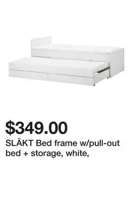 Ikea SLÄKT Bed frame w/pull-out bed + storage, white offer