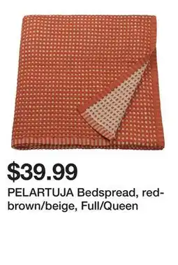 Ikea PELARTUJA Bedspread, red-brown/beige, Full/Queen offer