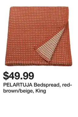 Ikea PELARTUJA Bedspread, red-brown/beige, King offer