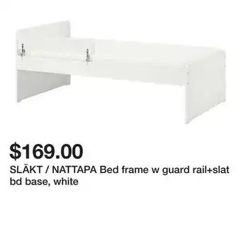 Ikea SLÄKT / NATTAPA Bed frame w guard rail+slat bd base, white offer
