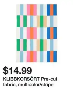 Ikea KLIBBKORSĂ–RT Pre-cut fabric, multicolor/stripe offer
