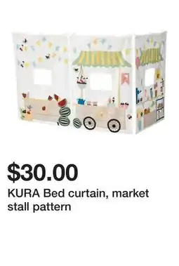 Ikea KURA Bed curtain, market stall pattern offer