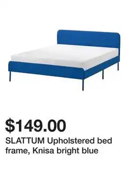 Ikea SLATTUM Upholstered bed frame, Knisa bright blue offer