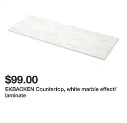 Ikea EKBACKEN Countertop, white marble effect/laminate offer