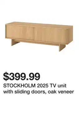 Ikea STOCKHOLM 2025 TV unit with sliding doors, oak veneer offer