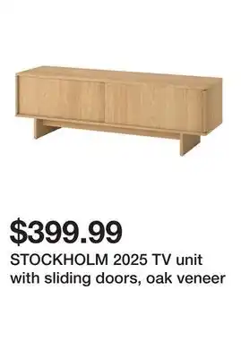 Ikea STOCKHOLM 2025 TV unit with sliding doors, oak veneer offer