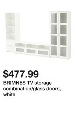 Ikea BRIMNES TV storage combination/glass doors, white offer