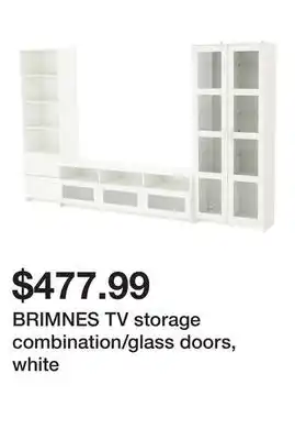 Ikea BRIMNES TV storage combination/glass doors, white offer