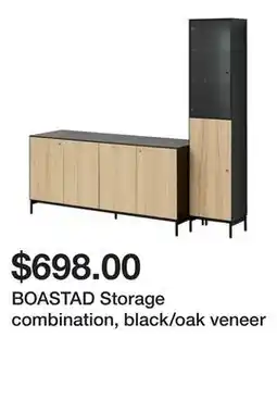 Ikea BOASTAD Storage combination, black/oak veneer offer