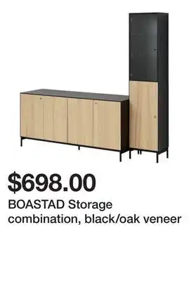 Ikea BOASTAD Storage combination, black/oak veneer offer