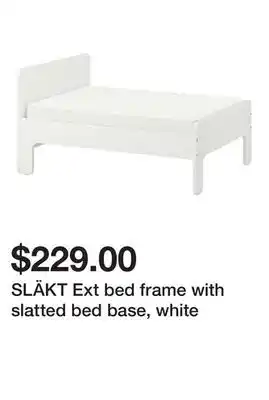Ikea SLÄKT Ext bed frame with slatted bed base, white offer