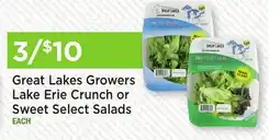 Heinen's Great Lakes Growers Lake Erie Crunch or Sweet Select Salads offer