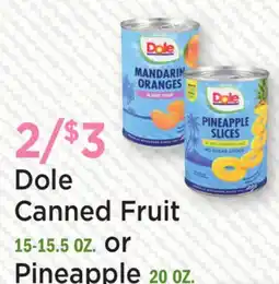 Heinen's Dole Canned Fruit 15-15.5 OZ. or Pineapple 20 OZ offer
