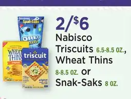 Heinen's Nabisco Triscuits 6.5-8.5 OZ., Wheat Thins 8-8.5 OZ. or Snak-Saks 8 OZ offer