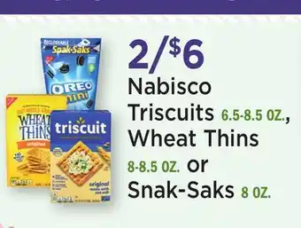 Heinen's Nabisco Triscuits 6.5-8.5 OZ., Wheat Thins 8-8.5 OZ. or Snak-Saks 8 OZ offer