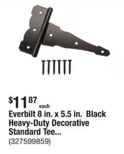 The Home Depot Everbilt 8 in. x 5.5 in. Black Heavy-Duty Decorative Standard Tee... offer