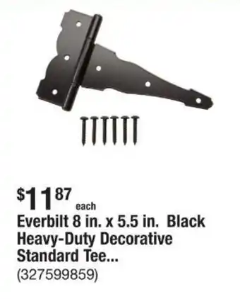 The Home Depot Everbilt 8 in. x 5.5 in. Black Heavy-Duty Decorative Standard Tee... offer