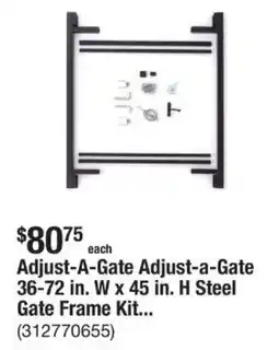 The Home Depot Adjust-A-Gate Adjust-a-Gate 36-72 in. W x 45 in. H Steel Gate Frame Kit... offer