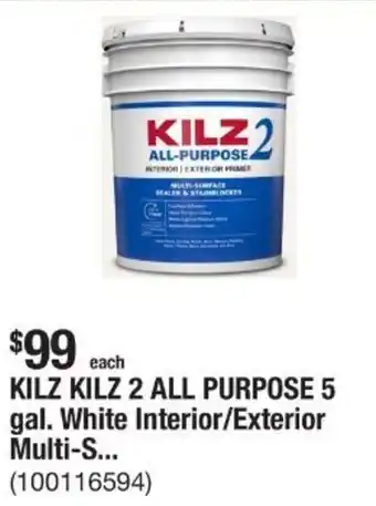 The Home Depot KILZ KILZ 2 ALL PURPOSE 5 gal. White Interior/Exterior Multi-S... offer