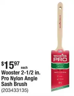 The Home Depot Wooster 2-1/2 in. Pro Nylon Angle Sash Brush offer