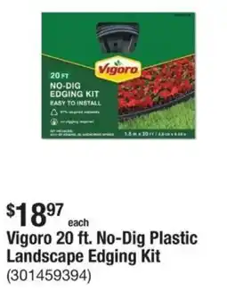 The Home Depot Vigoro 20 ft. No-Dig Plastic Landscape Edging Kit offer