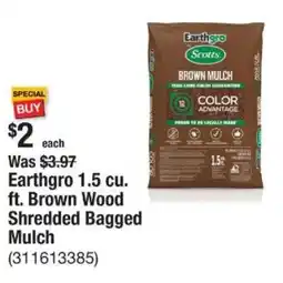 The Home Depot Earthgro 1.5 cu. ft. Brown Wood Shredded Bagged Mulch offer