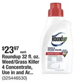 The Home Depot Roundup 32 fl. oz. Weed/Grass Killer 4 Concentrate, Use in and Ar... offer