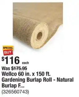 The Home Depot Wellco 60 in. x 150 ft. Gardening Burlap Roll - Natural Burlap F... offer