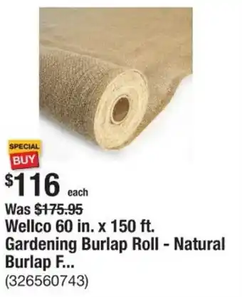 The Home Depot Wellco 60 in. x 150 ft. Gardening Burlap Roll - Natural Burlap F... offer