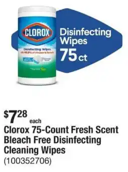 The Home Depot Clorox 75-Count Fresh Scent Bleach Free Disinfecting Cleaning Wipes offer