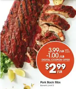 Kroger Pork Back Ribs offer
