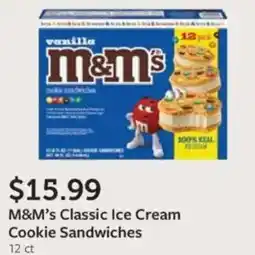 Fareway M&m's classic ice cream cookie sandwiches offer