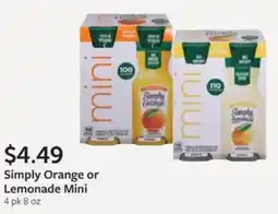 Fareway Simply orange or lemonade mini offer