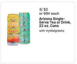 Walgreens Arizona Single-Serve Tea or Drink with offer