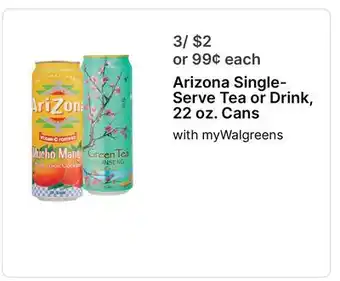 Walgreens Arizona Single-Serve Tea or Drink with offer