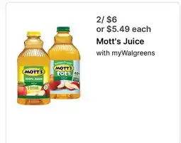 Walgreens Mott's Juice offer