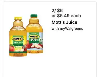 Walgreens Mott's Juice offer