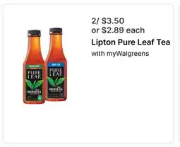 Walgreens Lipton Pure Leaf Tea offer