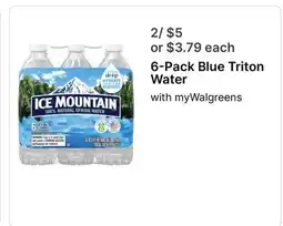 Walgreens 6-Pack Blue Triton Water offer