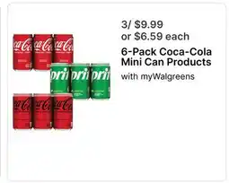 Walgreens 6-Pack Coca-Cola Mini Can Products offer