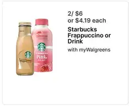 Walgreens Starbucks Frappuccino or Drink offer