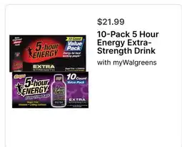 Walgreens 10-Pack 5 Hour Energy Extra-Strength Drink offer